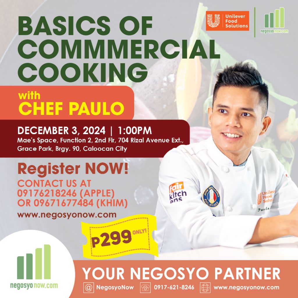 Basics of Commercial Cooking with Chef Paulo December 03,2024